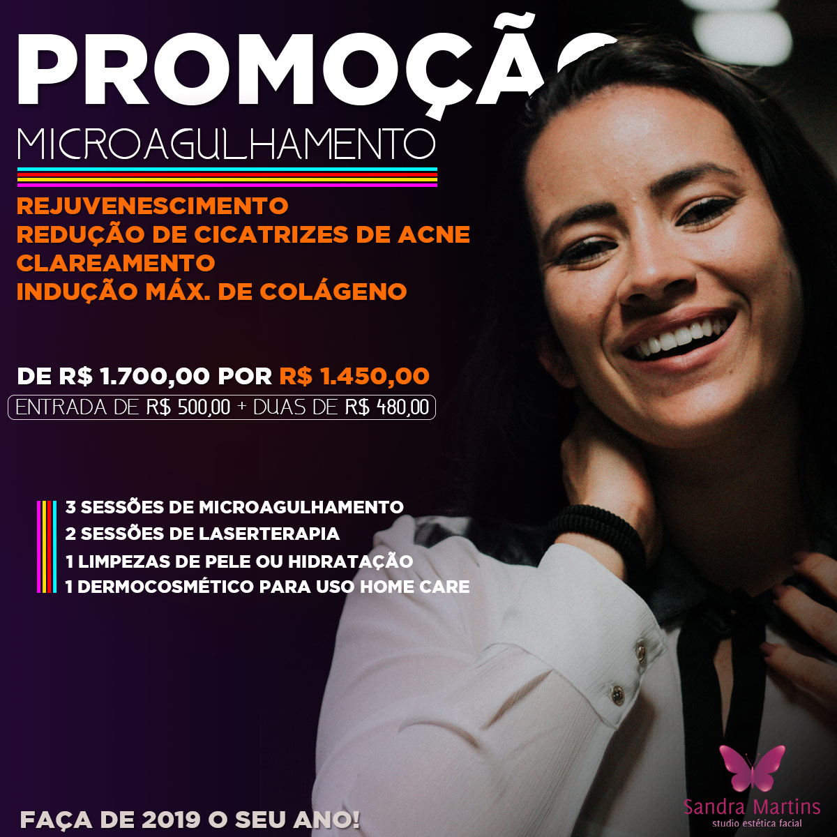 IMPERDÍVEL! O Studio Sandra Martins está com uma promoção especial de Microagulhamento para esse final de ano.