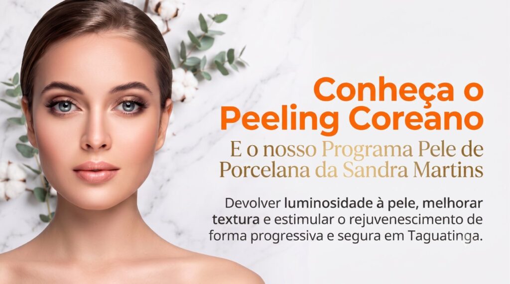 Você já sentiu que, independentemente dos produtos que usa, sua pele insiste em parecer opaca, cansada ou marcada por manchas de melasma que parecem nunca desaparecer? Em Brasília, o clima seco e a radiação solar intensa não perdoam. Em meus 16 anos de prática clínica, cuidando de mais de 4.000 peles em Taguatinga e região, entendi que a maioria das mulheres não precisa de "mais um cosmético", mas sim de um protocolo de regeneração que devolva a função biológica da pele. Acredito de verdade que, ao entregar saúde e autoestima, posso fazer a diferença na vida das pessoas. Neste guia completo, vou explicar por que o Peeling Coreano (LHA-C Peel) se tornou o tratamento de escolha para quem busca o efeito "Glass Skin" (Pele de Porcelana) com total segurança e eficácia. O que é o Peeling Coreano e por que ele é a revolução da estética em Brasília? O conceito de "Pele de Porcelana" transcende a estética básica; ele é sobre uma pele que reflete a luz, possui textura refinada e uniformidade de tom. Diferente dos peelings ácidos agressivos — que muitas vezes causam eritema severo e descamação incontrolável —, o protocolo que utilizo no Studio Sandra Martins é multifásico e inteligente. Por que o LHA (Ácido Capriloil Salicílico) do Peeling Coreano é superior aos ácidos tradicionais? O grande diferencial deste protocolo é a utilização do LHA. Diferente dos ácidos glicólicos ou salicílicos tradicionais, que penetram de forma brusca, o LHA possui uma estrutura lipofílica. Isso significa que ele tem afinidade com os lipídios da nossa pele, penetrando de forma gradual e controlada. Em Brasília, onde a barreira cutânea é constantemente agredida pela baixa umidade do ar, o LHA é um divisor de águas: ele renova sem destruir a barreira de proteção. A importância da Vitamina C em 45% de concentração O protocolo profissional que adoto no Studio utiliza uma tecnologia de estabilização de Vitamina C que atinge 45% de concentração através de complexos nanoencapsulados e glicosilados. Isso significa que a molécula não oxida antes de penetrar na sua derme, garantindo que o efeito antioxidante, clareador e bioestimulador de colágeno seja entregue exatamente onde você mais precisa.